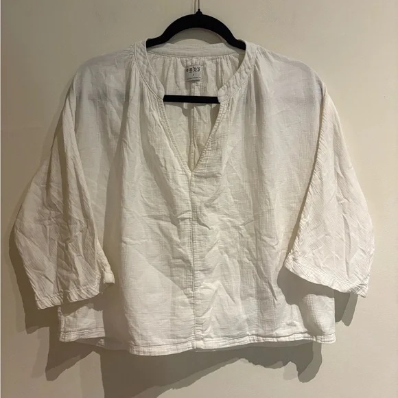 Esby Lily Top in Natural Ivory Organic Cotton - Size Small - Picture 3 of 7